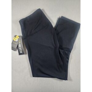 Velocity Black Womens Stretch Capri Legging Crop Size Medium Lightweight
